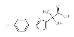 2-[2-(4-chlorophenyl)-1,3-thiazol-4-yl]-2-methyl-propanoic acid structure