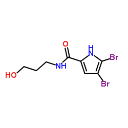 4,5-Dibromo-N-(3-hydroxypropyl)-1H-pyrrole-2-carboxamide结构式