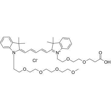 N-(m-PEG4)-N'-(PEG2-acid)-Cy5 Structure