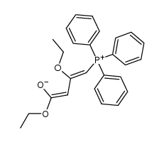 (2-ethoxy-3-ethoxycarbonyl-2-propenylidene)triphenylphosphorane结构式