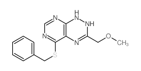 Pyrimido[5,4-e]-1,2,4-triazine,1,2-dihydro-3-(methoxymethyl)-5-[(phenylmethyl)thio]- Structure