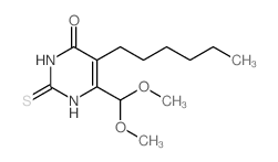 4(1H)-Pyrimidinone,6-(dimethoxymethyl)-5-hexyl-2,3-dihydro-2-thioxo-结构式