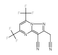 2-(cyanomethyl)-5,7-bis(trifluoromethyl)pyrazolo[1,5-a]pyrimidine-3-carbonitrile结构式