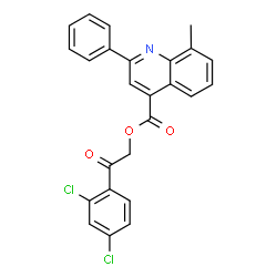 2-(2,4-dichlorophenyl)-2-oxoethyl 8-methyl-2-phenyl-4-quinolinecarboxylate结构式
