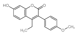 2H-1-Benzopyran-2-one,4-ethyl-7-hydroxy-3-(4-methoxyphenyl)-结构式