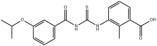 2-methyl-3-[[[[3-(1-methylethoxy)benzoyl]amino]thioxomethyl]amino]-benzoic acid Structure