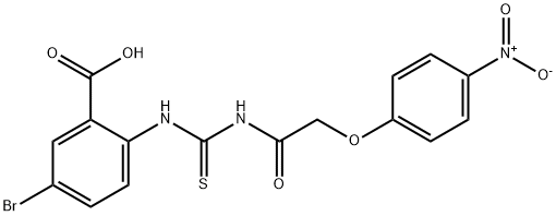 5-bromo-2-[[[[(4-nitrophenoxy)acetyl]amino]thioxomethyl]amino]-benzoic acid结构式
