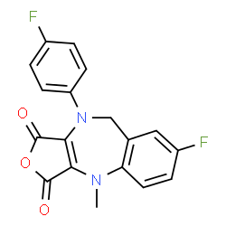 7-FLUORO-10-(4-FLUORO-PHENYL)-4-METHYL-9,10-DIHYDRO-4H-2-OXA-4,10-DIAZA-BENZO[F]AZULENE-1,3-DIONE structure