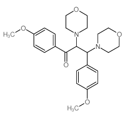 1,3-bis(4-methoxyphenyl)-2,3-dimorpholin-4-yl-propan-1-one结构式