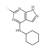 3-chloro-N-cyclohexyl-2,4,8,9-tetrazabicyclo[4.3.0]nona-2,4,7,10-tetraen-5-amine Structure