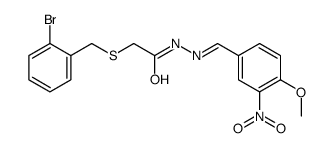 2-[(2-bromophenyl)methylsulfanyl]-N-[(E)-(4-methoxy-3-nitrophenyl)methylideneamino]acetamide结构式