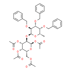 1,3,4,6-Tetra-O-acetyl-2-(2’,3’,4’-tri-O-benzoyl-α-L-fucopyranosyl)-α-D-galactopyranose Structure