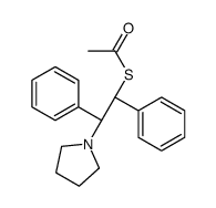 S-[(1R,2S)-1,2-diphenyl-2-pyrrolidin-1-ylethyl] ethanethioate结构式