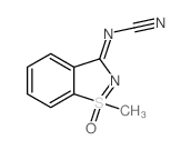 1-Methyl-1-oxido-3H-1,2-benzisothiazol-3-ylidenecyanamide结构式