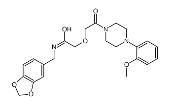 N-(1,3-benzodioxol-5-ylmethyl)-2-[2-[4-(2-methoxyphenyl)piperazin-1-yl]-2-oxoethoxy]acetamide结构式