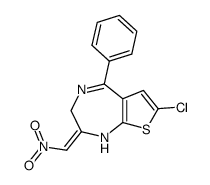 7-Chloro-2-[1-nitro-meth-(E)-ylidene]-5-phenyl-2,3-dihydro-1H-thieno[2,3-e][1,4]diazepine Structure