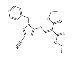 diethyl 2-(((1-benzyl-4-cyano-1H-pyrrol-2-yl)amino)methylene)malonate Structure