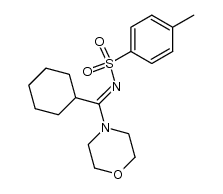 N-(cyclohexyl(morpholino)methylene)-4-methylbenzenesulfonamide结构式