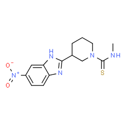 1-Piperidinecarbothioamide,N-methyl-3-(5-nitro-1H-benzimidazol-2-yl)-(9CI)结构式