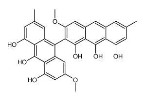 3-methoxy-6-methyl-2-(4,5,10-trihydroxy-2-methoxy-7-methylanthracen-9-yl)anthracene-1,8,9-triol结构式