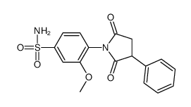 4-(2,5-dioxo-3-phenylpyrrolidin-1-yl)-3-methoxybenzenesulfonamide结构式
