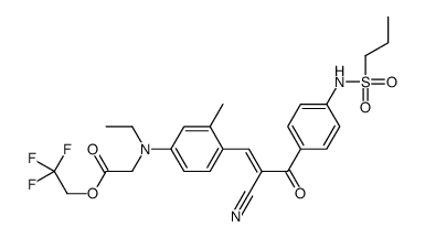2,2,2-trifluoroethyl N-[4-[2-cyano-3-oxo-3-[4-[(propylsulphonyl)amino]phenyl]-1-propenyl]-m-tolyl]-N-ethylglycinate picture