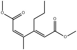 (2Z,4E)-3-Methyl-4-propyl-2,4-hexadienedioic acid dimethyl ester结构式