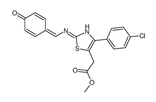 4-(p-Chlorophenyl)-2-[(p-hydroxybenzylidene)amino]-5-thiazoleacetic acid methyl ester结构式