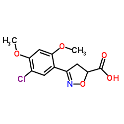 3-(5-CHLORO-2,4-DIMETHOXY-PHENYL)-4,5-DIHYDRO-ISOXAZOLE-5-CARBOXYLIC ACID结构式
