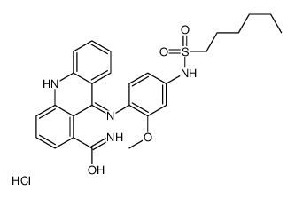 (1-carbamoylacridin-9-yl)-[4-(hexylsulfonylamino)-2-methoxyphenyl]azanium,chloride Structure