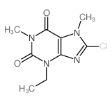8-chloro-3-ethyl-1,7-dimethyl-purine-2,6-dione结构式