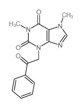 1,7-dimethyl-3-phenacyl-purine-2,6-dione structure