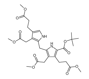 tert-butyl 4-(2-methoxy-2-oxoethyl)-5-((3-(2-methoxy-2-oxoethyl)-4-(3-methoxy-3-oxopropyl)-1H-pyrrol-2-yl)methyl)-3-(3-methoxy-3-oxopropyl)-1H-pyrrole-2-carboxylate结构式