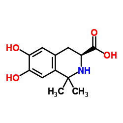 (3S)-6,7-Dihydroxy-1,1-dimethyl-1,2,3,4-tetrahydro-3-isoquinolinecarboxylic acid Structure