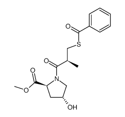 (1S,4R)-1-(3-(benzoylthio)-2-methyl-1-oxopropyl)-4-hydroxy-L-proline methyl ester结构式