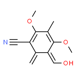 1,3-Cyclohexadiene-1-carbonitrile,5-(hydroxymethylene)-2,4-dimethoxy-3-methyl-6-methylene-,(5Z)-(9CI)结构式