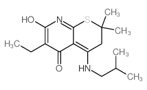 6-Ethyl-7-hydroxy-4-(isobutylamino)-2,2-dimethyl-2,3-dihydro-5H-thiopyrano[2,3-b]pyridin-5-one structure