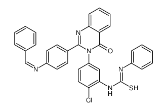 1-[5-[2-[4-(benzylideneamino)phenyl]-4-oxoquinazolin-3-yl]-2-chlorophenyl]-3-phenylthiourea结构式