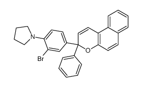 3-(3-bromo-4-pyrrolidinophenyl)-3-phenyl-3H-naphtho[2,1-b]pyran结构式