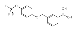 3-((4'-(三氟甲氧基)苯氧基)甲基)苯基硼酸结构式