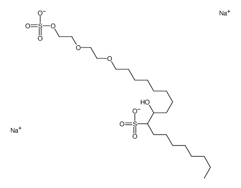 disodium 10-hydroxy-18-[2-[2-(sulphonatooxy)ethoxy]ethoxy]octadecane-9-sulphonate结构式