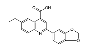 4-Quinolinecarboxylic acid, 2-(1,3-benzodioxol-5-yl)-6-ethyl结构式