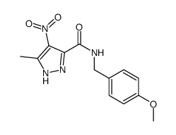 N-[(4-methoxyphenyl)methyl]-5-methyl-4-nitro-1H-pyrazole-3-carboxamide结构式