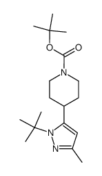 1,1-dimethylethyl 4-[1-(1,1-dimethylethyl)-3-methyl-1H-pyrazol-5-yl]piperidinecarboxylate结构式