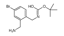 Tert-butyl 2-(aminomethyl)-4-bromobenzylcarbamate结构式
