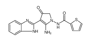 2-Thiophenecarboxamide, N-[5-amino-4-(1H-benzimidazol-2-yl)-2,3-dihydro-3-oxo-1H-pyrrol-1-yl]结构式