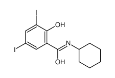 N-cyclohexyl-2-hydroxy-3,5-diiodobenzamide结构式