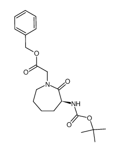 (S)-3-[[(1,1-dimethylethoxy)carbonyl]amino]-2-oxo-hexahydro-1H-azepine-1-acetic acid,phenylmethyl ester结构式