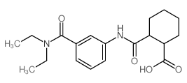 2-({3-[(Diethylamino)carbonyl]anilino}carbonyl)-cyclohexanecarboxylic acid structure