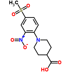 1-[4-(Methylsulfonyl)-2-nitrophenyl]-4-piperidinecarboxylic acid Structure